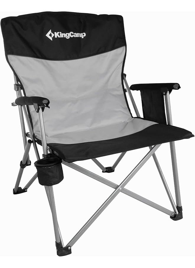 KingCamp Folding Camping Chair Oversized Heavy Duty Portable Lawn Chairs for Adults with Comfortable Tilted Back, Mesh Cup Holder and Carry Bag for Camping/Travel/Fishing