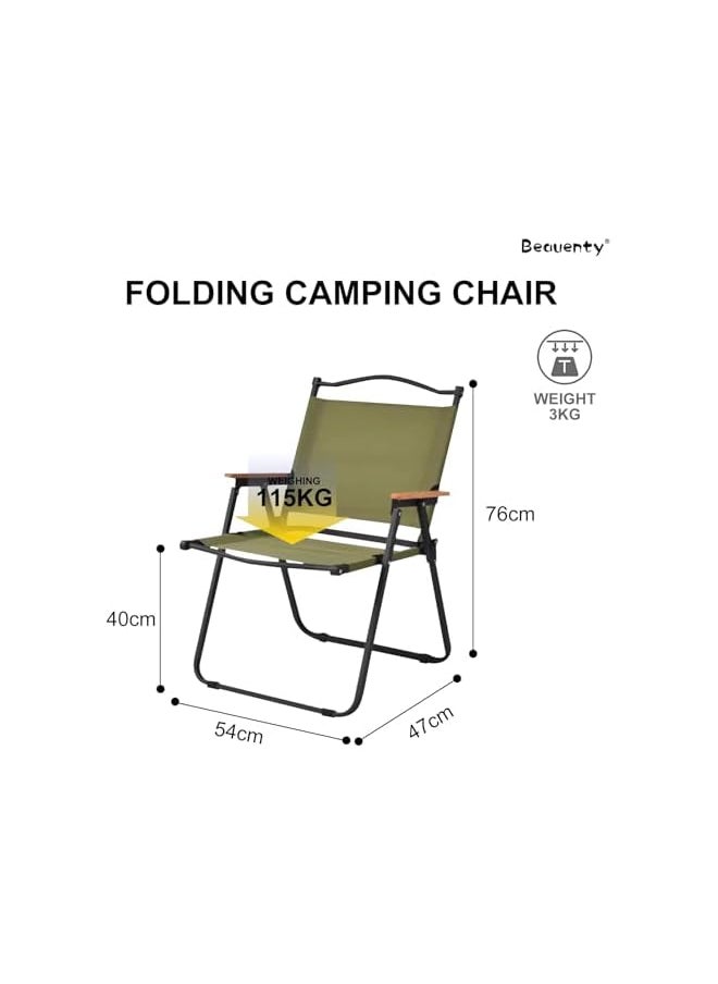 Folding Camping Chair, Outdoor Beach Chair With Solid Wood Armrest, Portable Ultralight Collapsible Fishing Chair, Lawn Adults Chairs For Garden,Beach, Backyard, Pool And Picnic (Style 1)