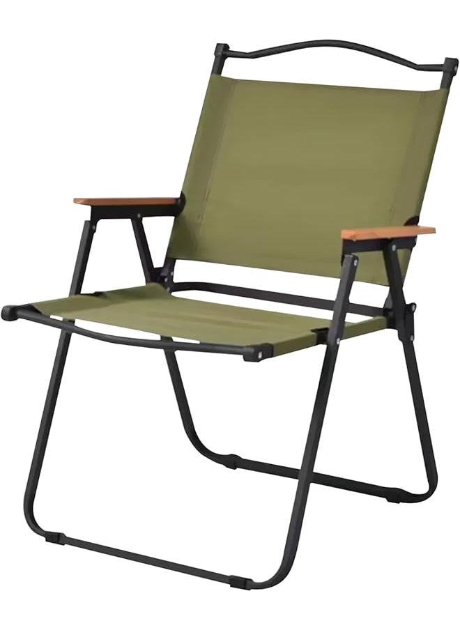 Folding Camping Chair, Outdoor Beach Chair With Solid Wood Armrest, Portable Ultralight Collapsible Fishing Chair, Lawn Adults Chairs For Garden,Beach, Backyard, Pool And Picnic (Style 1)