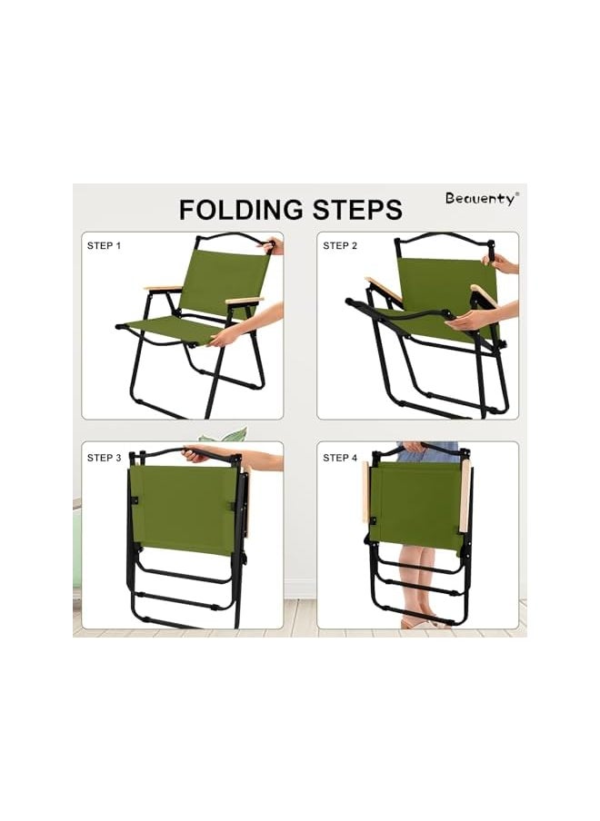 Folding Camping Chair, Outdoor Beach Chair With Solid Wood Armrest, Portable Ultralight Collapsible Fishing Chair, Lawn Adults Chairs For Garden,Beach, Backyard, Pool And Picnic (Style 1)