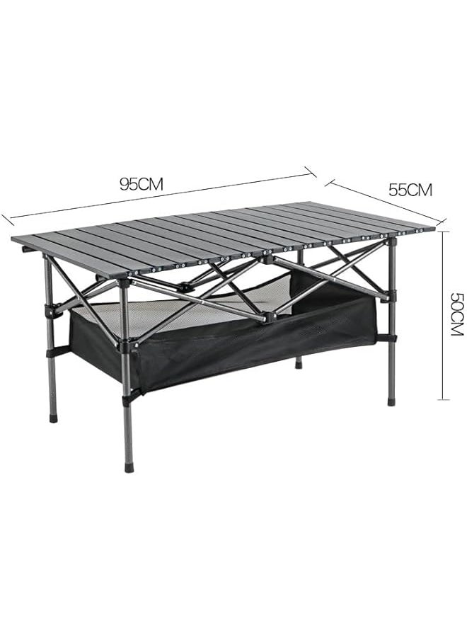 promass Outdoor Folding Portable Picnic Camping Table, Aluminum Roll-up Table with Easy Carrying Bag for Indoor, Outdoor, Camping, Beach, Backyard, BBQ, Party, Patio, Picnic