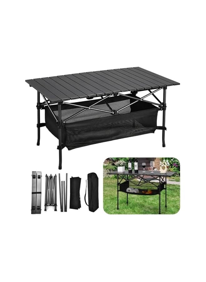 promass Outdoor Folding Portable Picnic Camping Table, Aluminum Roll-up Table with Easy Carrying Bag for Indoor, Outdoor, Camping, Beach, Backyard, BBQ, Party, Patio, Picnic