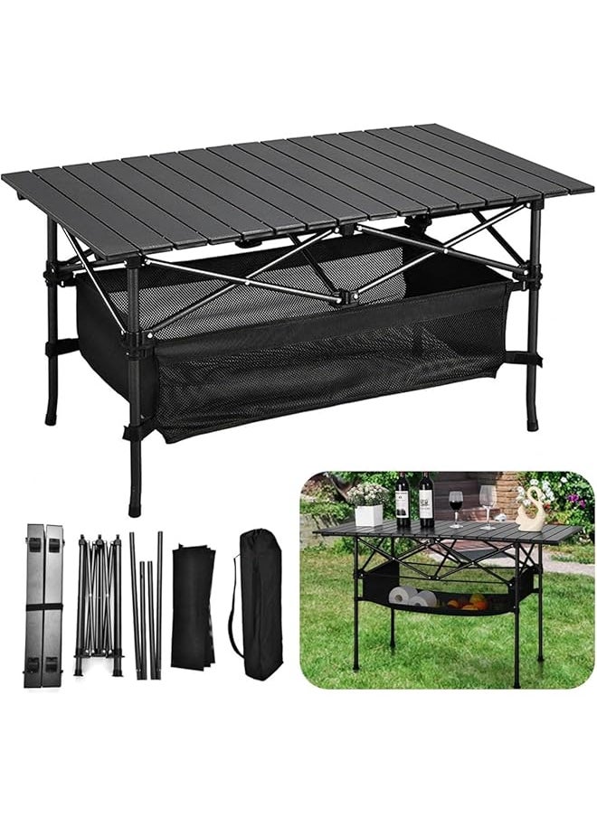 promass Outdoor Folding Portable Picnic Camping Table, Aluminum Roll-up Table with Easy Carrying Bag for Indoor, Outdoor, Camping, Beach, Backyard, BBQ, Party, Patio, Picnic