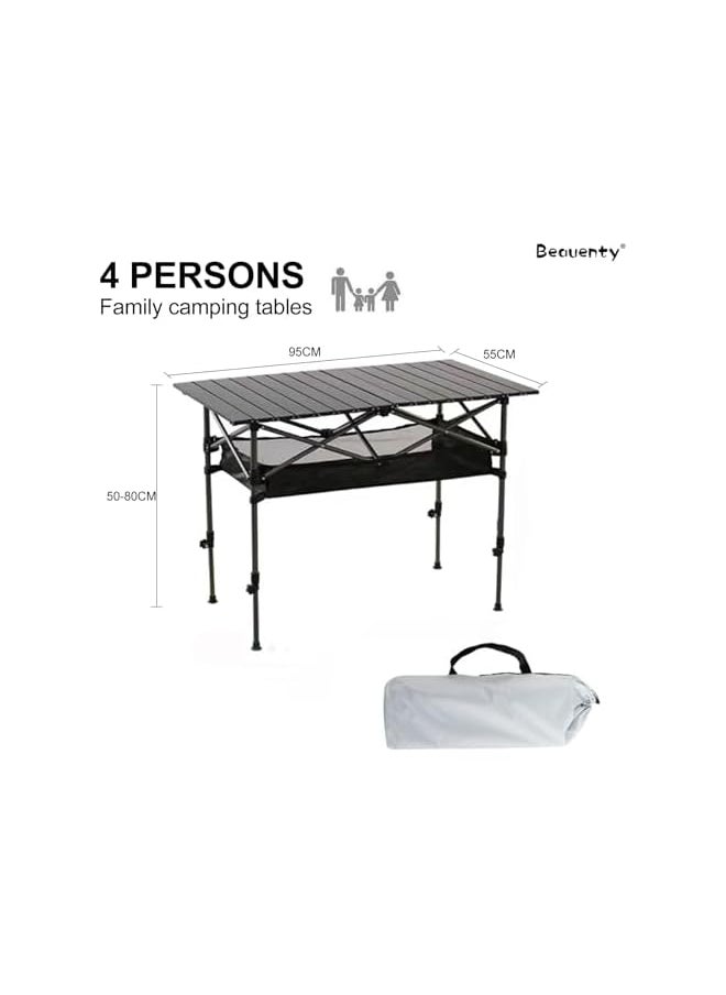 Folding Outdoor Table Portable Camping Adjustable Hight Picnic Table With Carry Bag