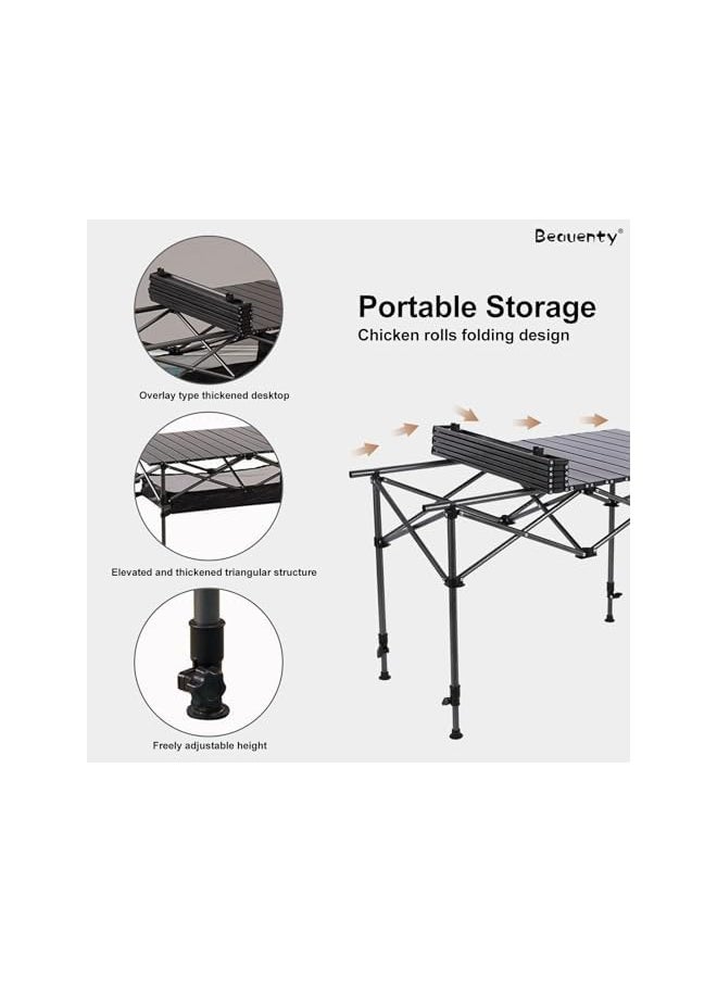 Folding Outdoor Table Portable Camping Adjustable Hight Picnic Table With Carry Bag