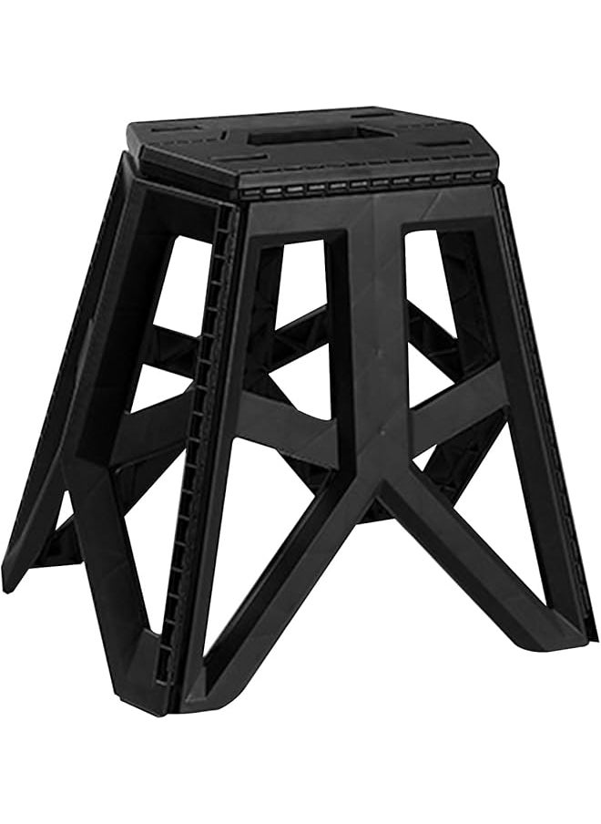 Beauenty Portable Camping Stool with Handles for Easy Carrying, Multifunctional Outdoor Stool for Fishing Hiking Gardening, Compatible with Table (Stool/Black)