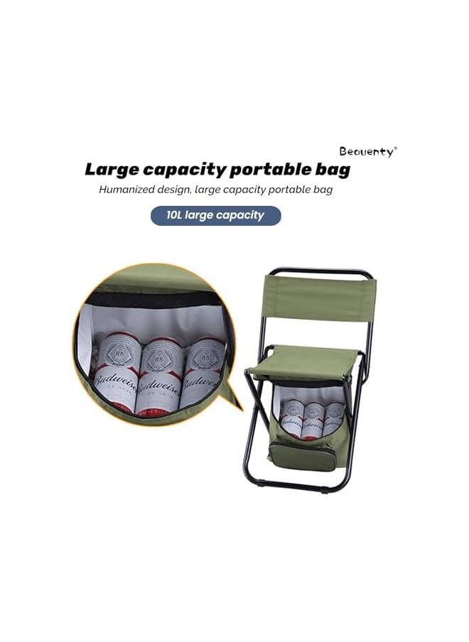 Outdoor Folding Fishing Stool, Camping Chair Stool, Backrest Chair For Travel, Hiking, Camping, Bbq, Fishing, 35 * 28 * 58Cm(Style 2)