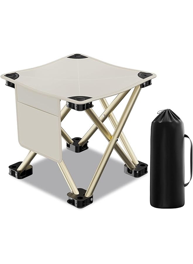 promass Camping Stool. Upgraded 13 Inch Portable Folding Stool.Lightweight Stool Ideal for Adult Fishing Outdoor Walking Beach Picnics Can Hold up to 450lbs (White)