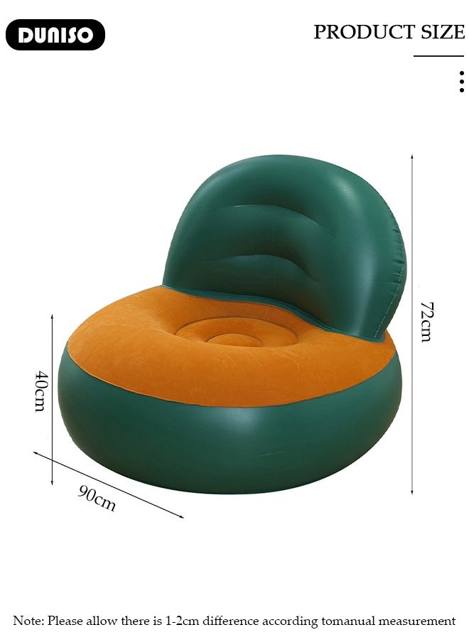 Inflatable Chair,Air Sofa Inflatable Lazy Sofa Chair Bean Bag Gamer Recliner with Ergonomic Design, Soft Flocking Material, Inflatable Sofa for Living Room, Bedroom, Playroom,Camping