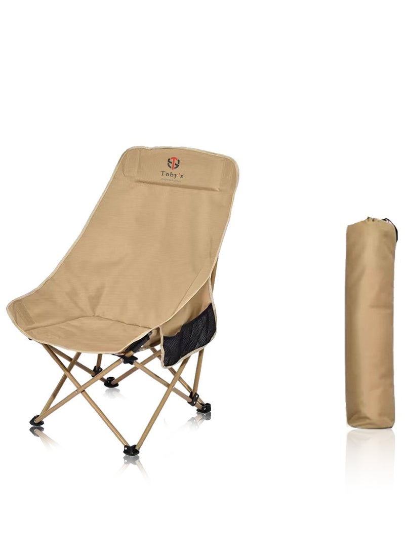 Tobys New Outdoor Aluminum Alloy Travel Foldable Camping Chair With High back Rest Fishing Chair Portable Beach Chair