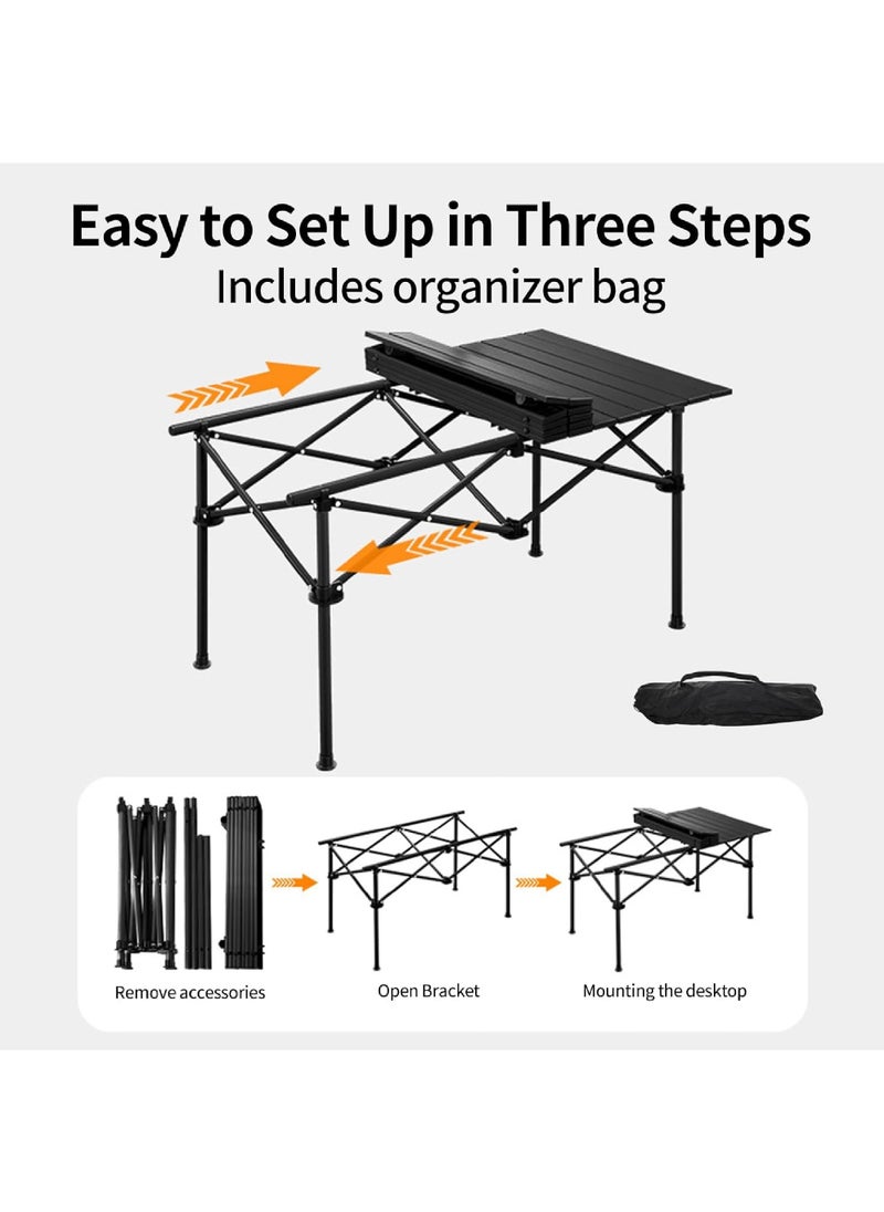 Outdoor Picnic Camping Portable Folding Table and Chair Set includes 4 chairs and 1 table