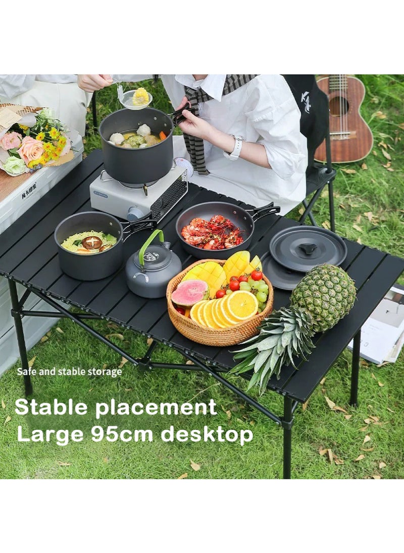 Outdoor Picnic Camping Portable Folding Table and Chair Set includes 4 chairs and 1 table