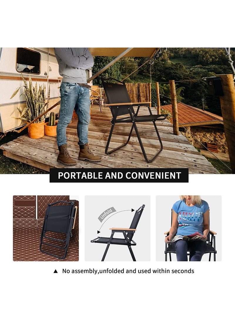 Foldable Fishing Camping Chair,Portable Wooden Beach Chair,Outdoor Picnic Chair,Beech Chair, Outdoor Armchair,for Camping,Travel,and Outdoor Events
