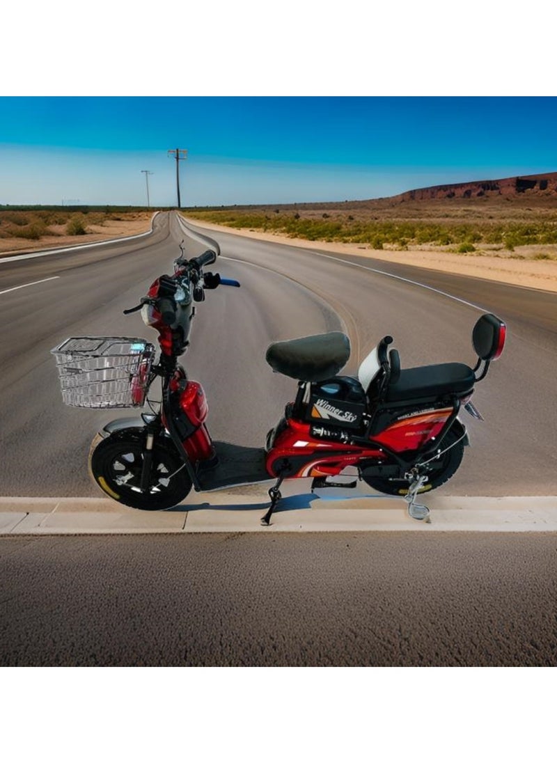 Electric Bike With Grocery Basket With Strong Battery Red 16 size Tyre