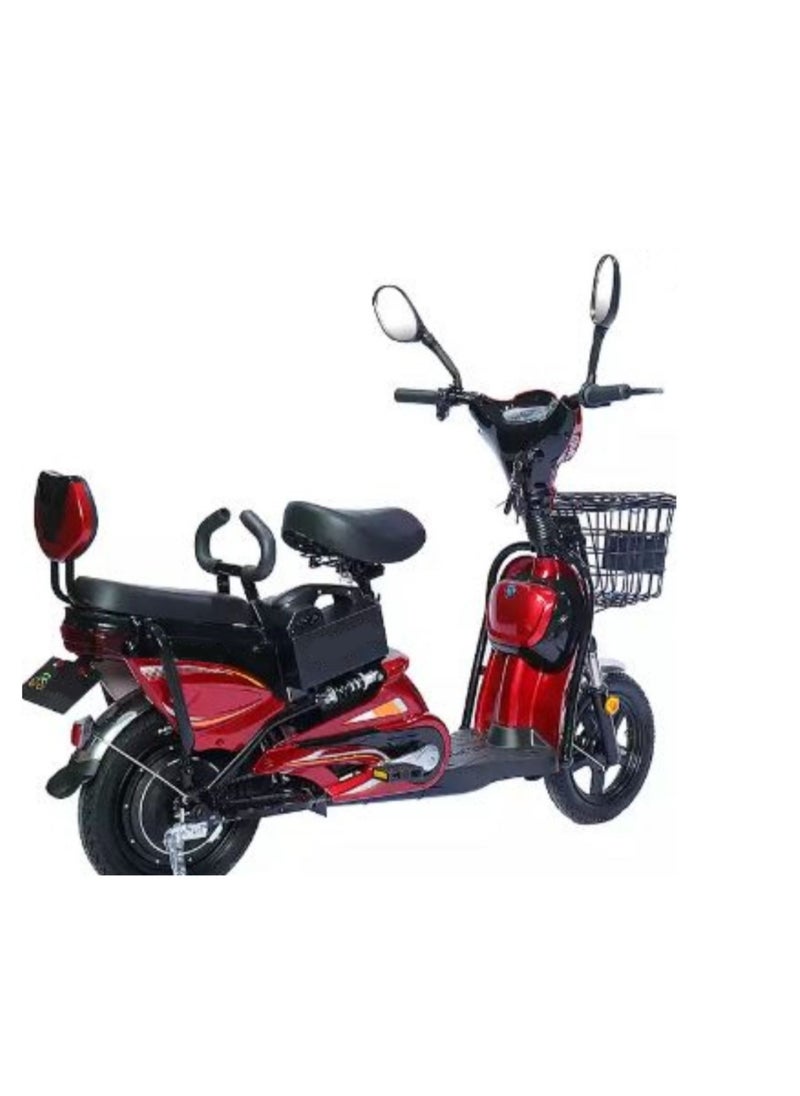Electric Bike With Grocery Basket With Strong Battery Red 16 size Tyre