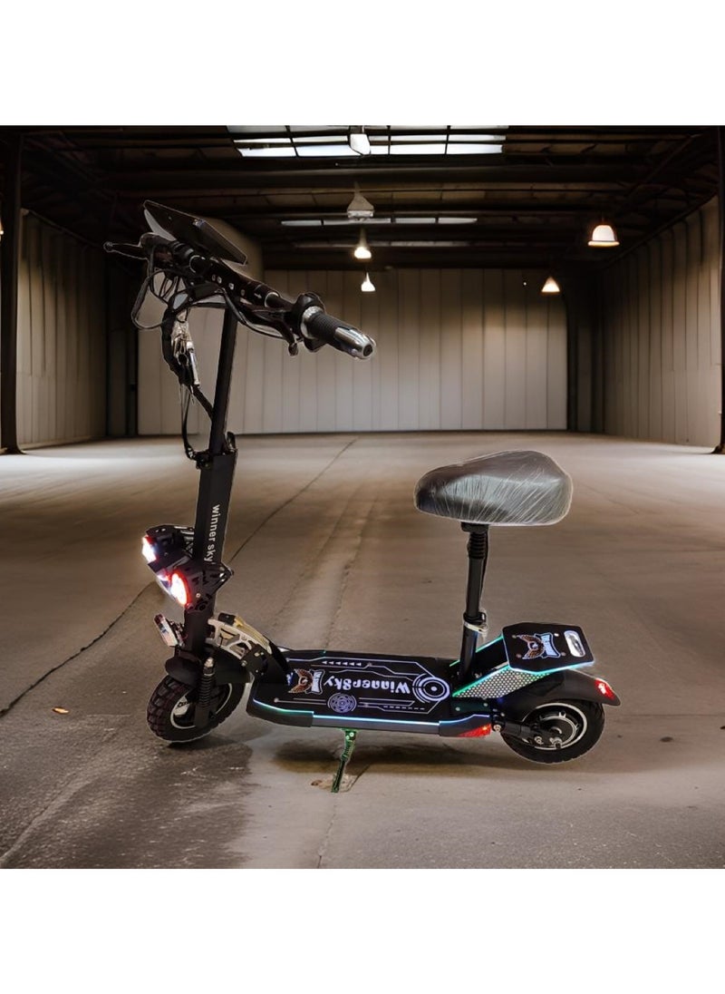 High-Power Electric Scooter with 48V 13Ah Battery and 2000W Motor Black