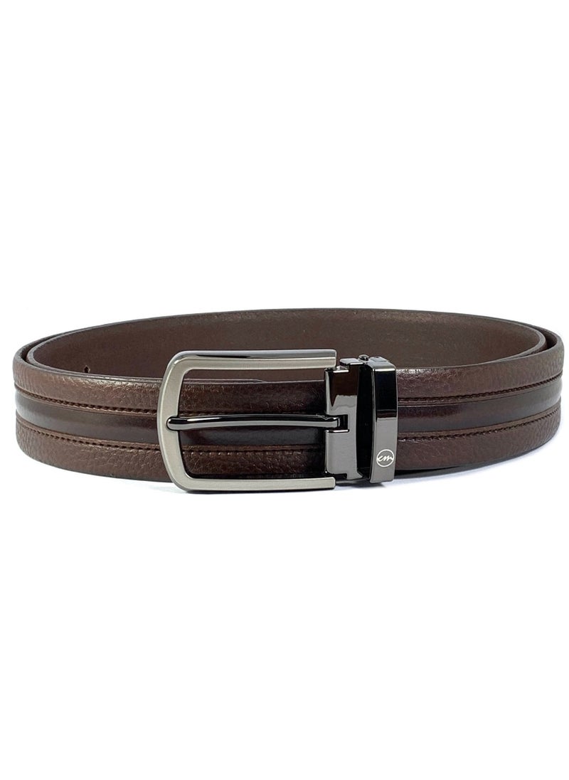 Classic Milano Genuine Leather Belt for Men – Formal & Semi-Casual Men's Belts | Stylish Party Wear Man Belt | Durable Leather Belt for Casual Outfits & Gifts