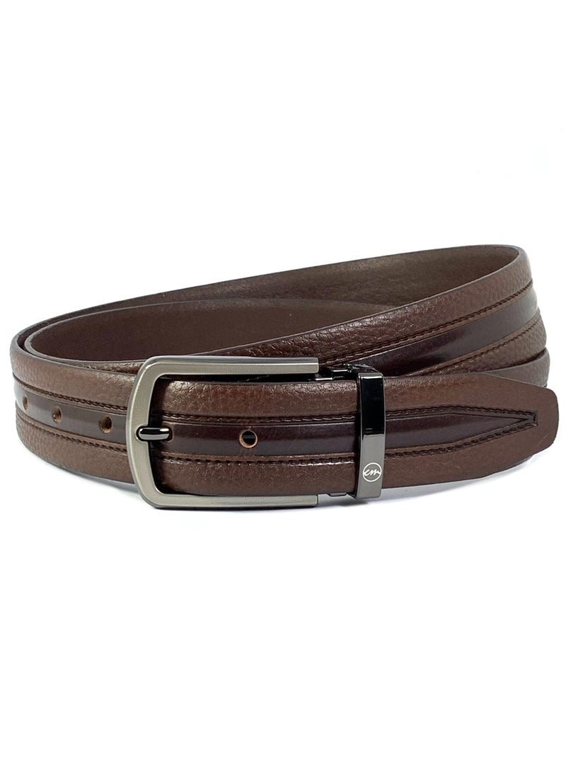 Classic Milano Genuine Leather Belt for Men – Formal & Semi-Casual Men's Belts | Stylish Party Wear Man Belt | Durable Leather Belt for Casual Outfits & Gifts