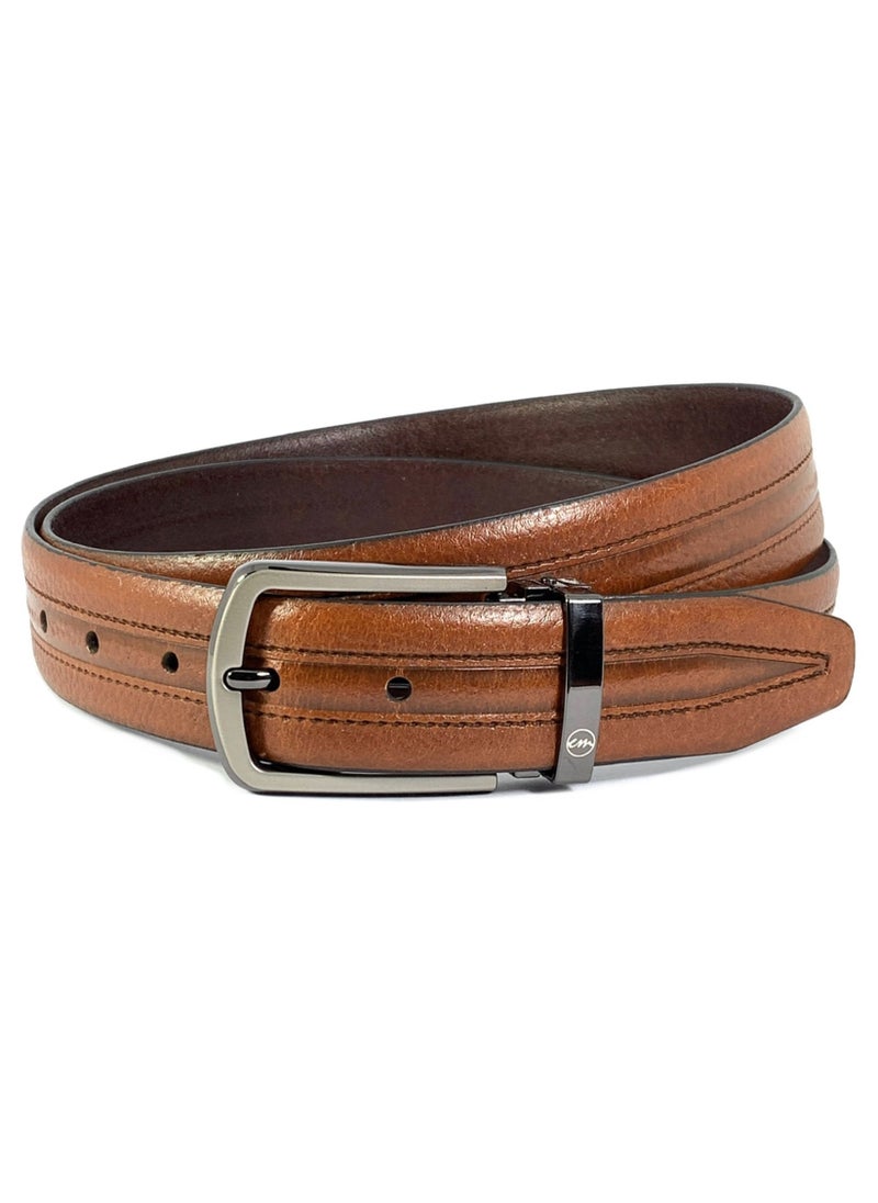 Classic Milano Genuine Leather Belt for Men – Formal & Semi-Casual Men's Belts | Stylish Party Wear Man Belt | Durable Leather Belt for Casual Outfits & Gifts