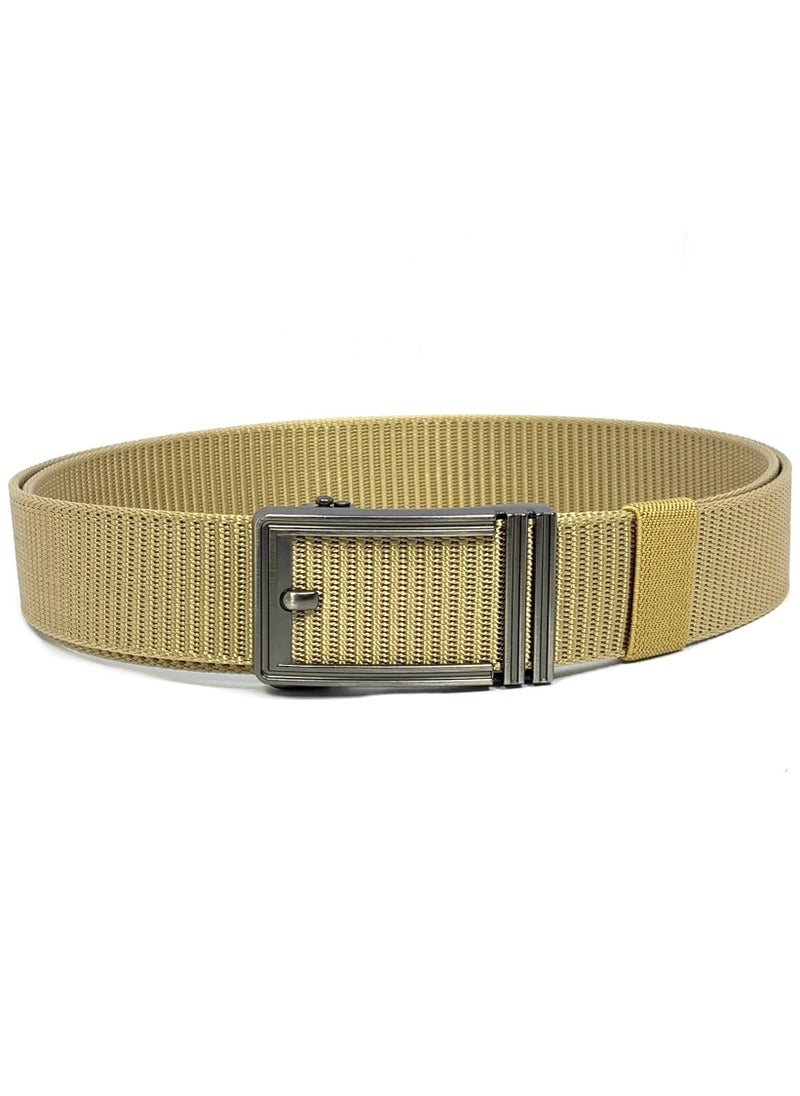 Classic Milano Men's Cotton Nylon Belt Men with Automatic Buckle – Adjustable, Durable Golf Belt, Elastic Men Belt, Gift Box Belt for Travel Casual Wear