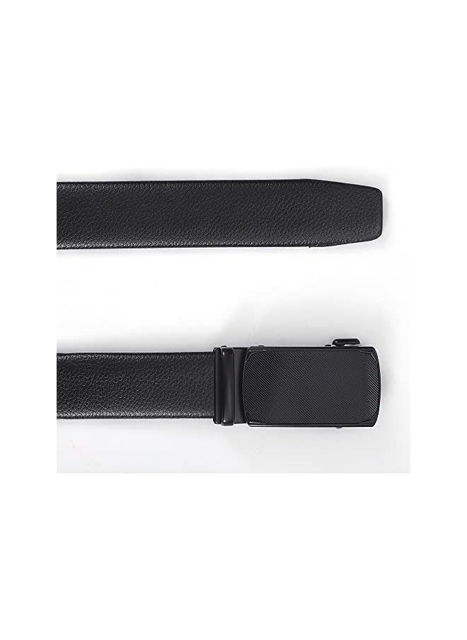 Men's Leather Ratchet Dress Belts with Automatic Buckle, One Size