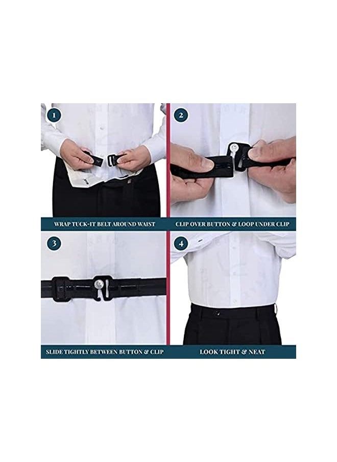 Upgrade Men Shirt Stays Shirt Lock Belt, Belt Style Shirt Stays, Adjustable Elastic Shirt Holder Keeps Shirt Tucked in for Police Military