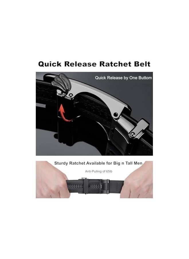Ratchet Leather Belts for Men Dress Casual Belt, Cut To Fit, Adjustable Business Casual Belt