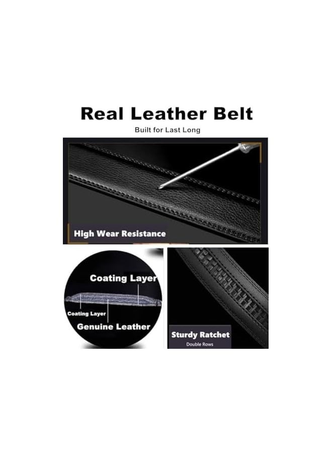 Ratchet Leather Belts for Men Dress Casual Belt, Cut To Fit, Adjustable Business Casual Belt