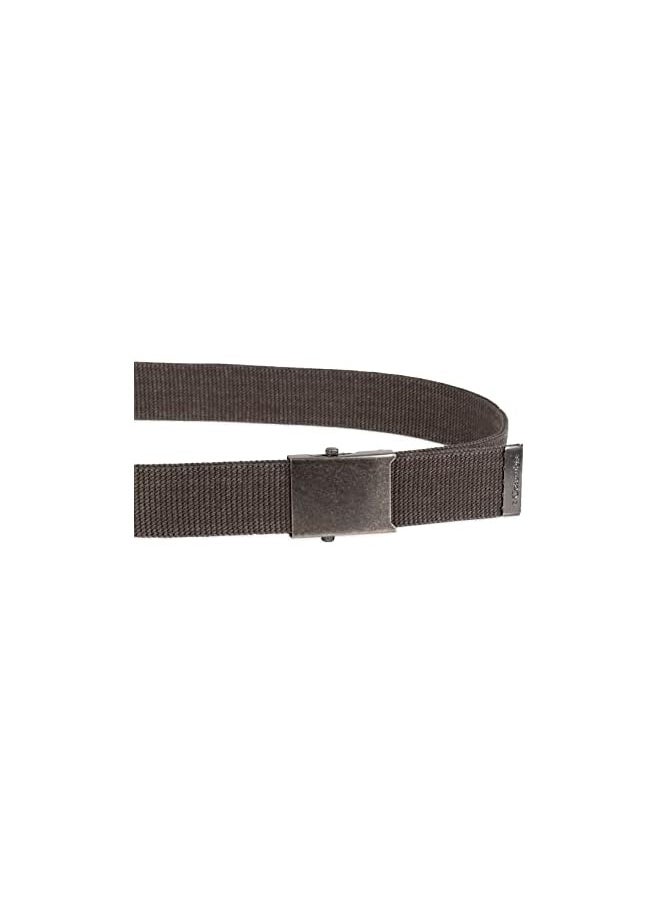 Men's Military Web Belt-Adjustable One Size Cotton Strap and Metal Plaque Buckle