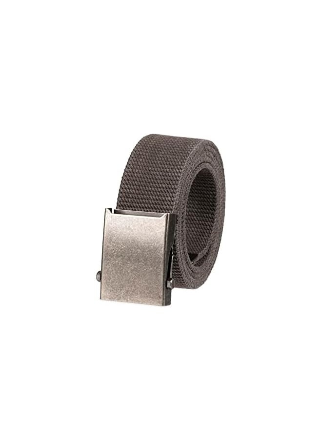 Men's Military Web Belt-Adjustable One Size Cotton Strap and Metal Plaque Buckle