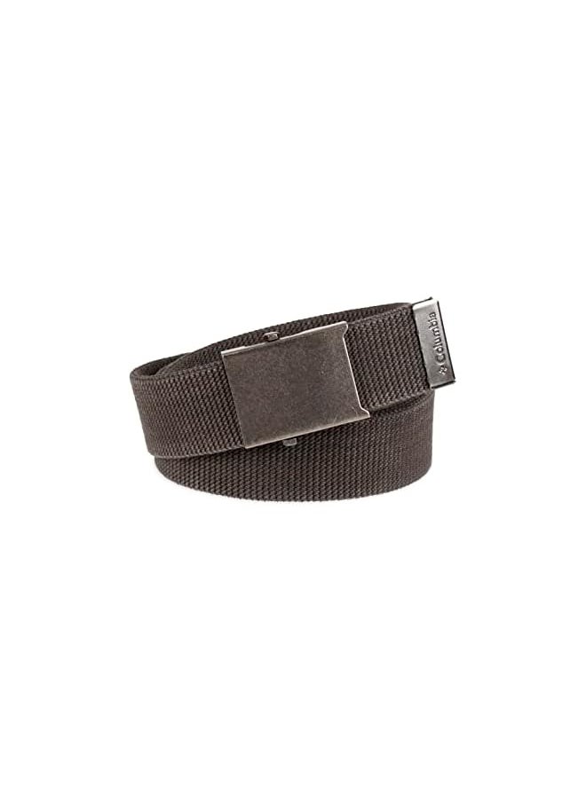 Men's Military Web Belt-Adjustable One Size Cotton Strap and Metal Plaque Buckle