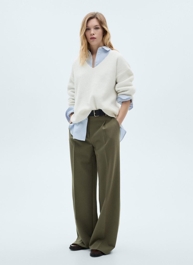V-Neck Knit Sweate
