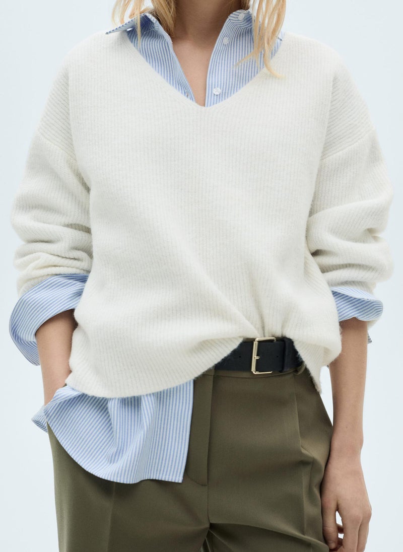 V-Neck Knit Sweate