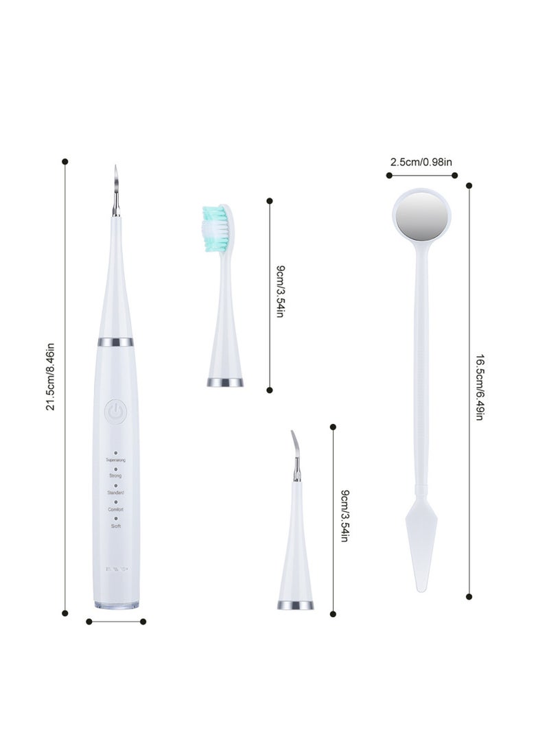 Teeth Cleaning Kit,Electric Toothbrush&Tartar Remover,With 3 toothbrushe heads(WHITE)