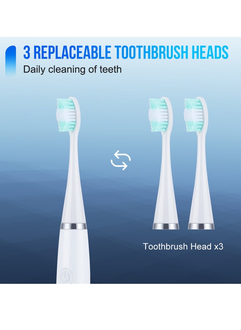 Teeth Cleaning Kit,Electric Toothbrush&Tartar Remover,With 3 toothbrushe heads(WHITE)