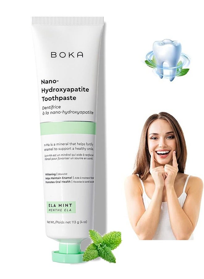 Nano Hydroxyapatite Toothpaste 113g, Helps Fortify Enamel to Support A Healthy Smile, Remineralizing, Sensitive Teeth, Whitening, Natural Toothpaste, Fluoride Free for Adult, Kids Oral Care