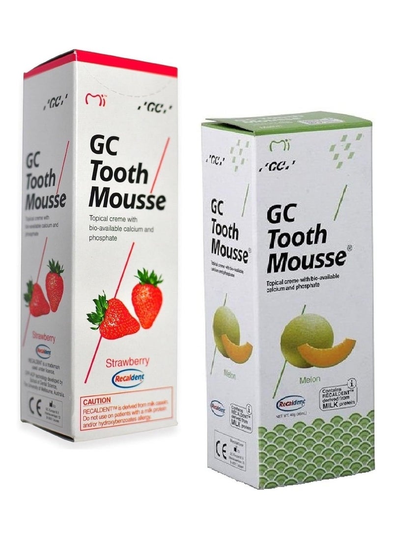 Tooth Mousse Strawberry & Melon Toothpaste Combo (Pack of 2 x 40g)