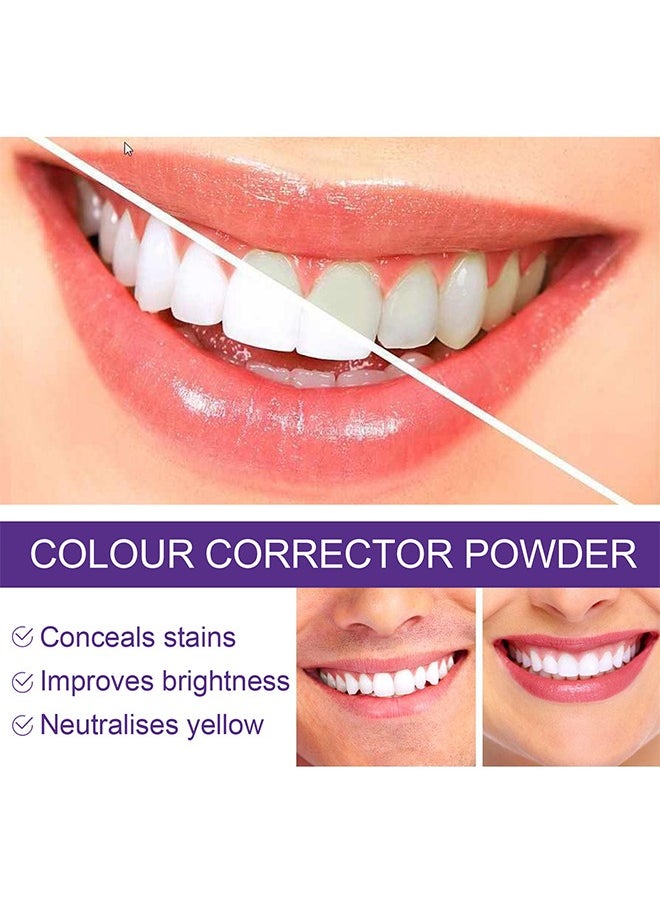 Colour Corrector Powder,Simply Purple Brightening Powder - Conceals Stains, No Sensitivity - Enamel-Safe Toothpaste Whitening Powder for Coffee, Tea, Food, Wine, and Tobacco Stains.30g