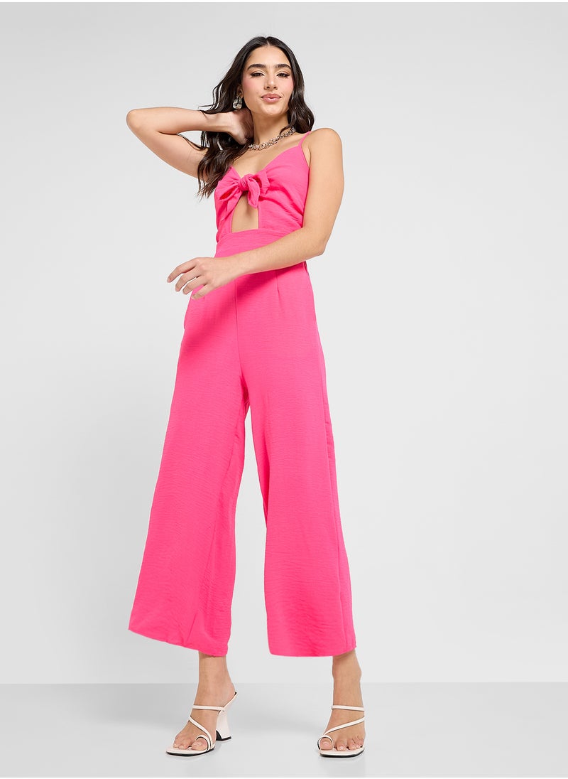 Cami Bow Tie Detail Wide Leg Jumpsuit