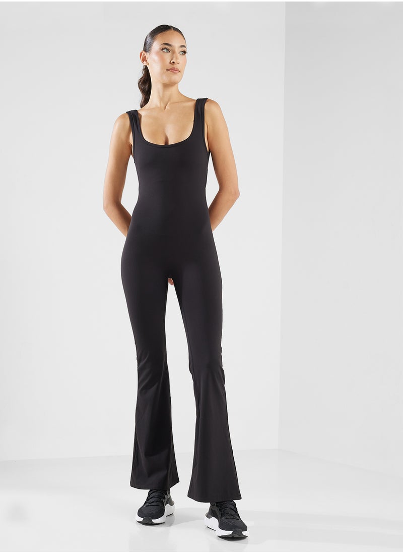 Back Cutout Detail Seamless Unitard
