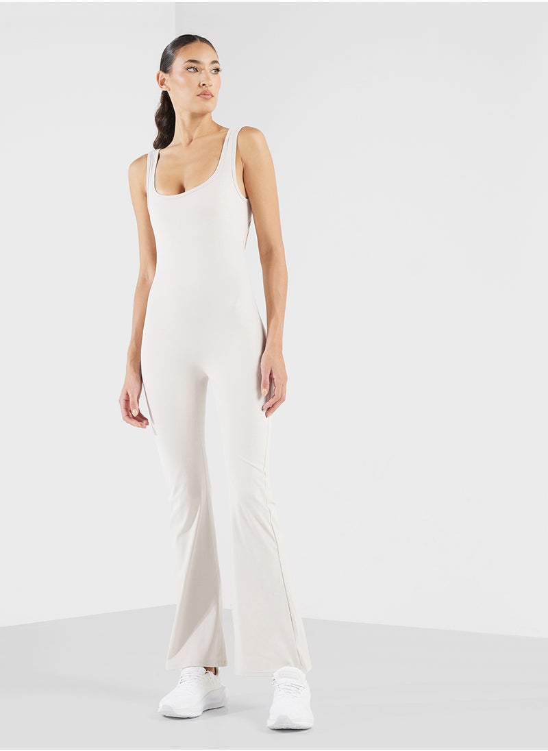 Back Cutout Detail Seamless Unitard