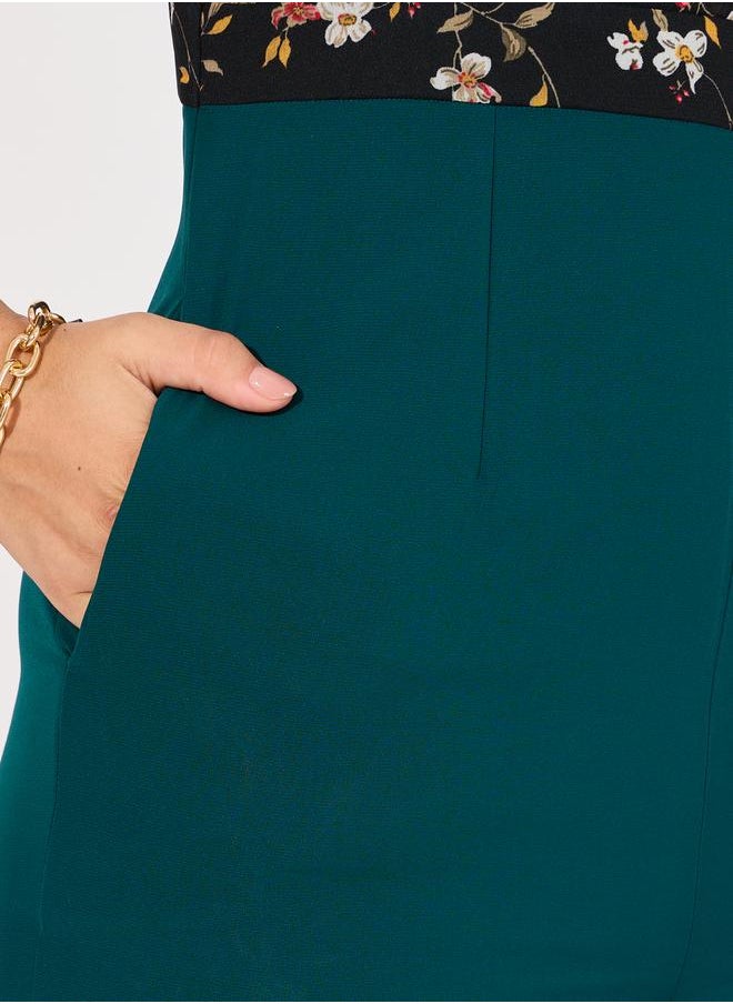 Wide Leg Front Wrap Floral Print Jumpsuit