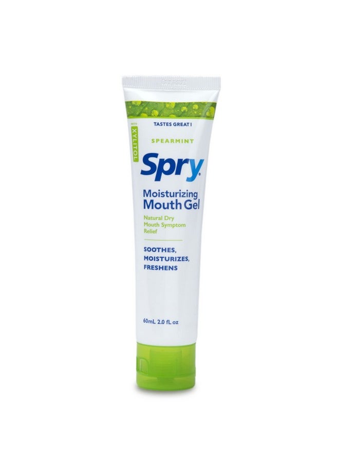 Spry Xylitol Dry Mouth Gel, Natural, Long Lasting Mint Free and Sugar Free Mouth Moisturizer for Dry Mouth Relief, Spearmint Flavor, 2 oz