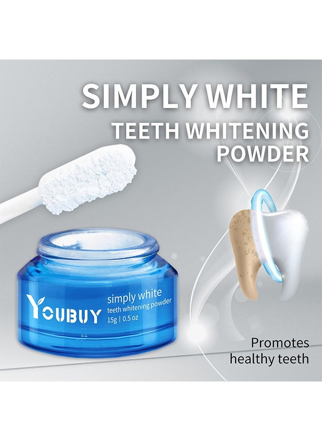 15g Teeth Whitening Powder, 360° Clean Teeth Natural Teeth Whitener, for Teeth Stain Remover Keeping Oral Fresh