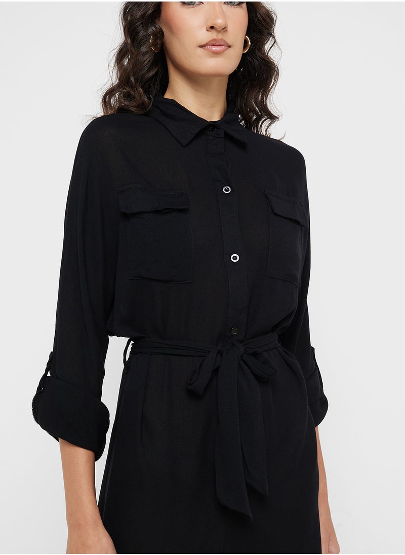 Button Down Utility Style Playsuit