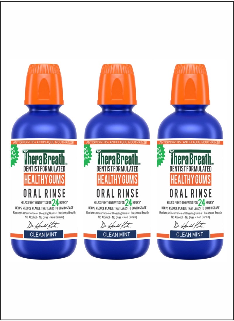 Fresh Breath Dentist Formulated Oral Rinse  Clean Mint, Pack of 3 for Ultimate Fresh Breath