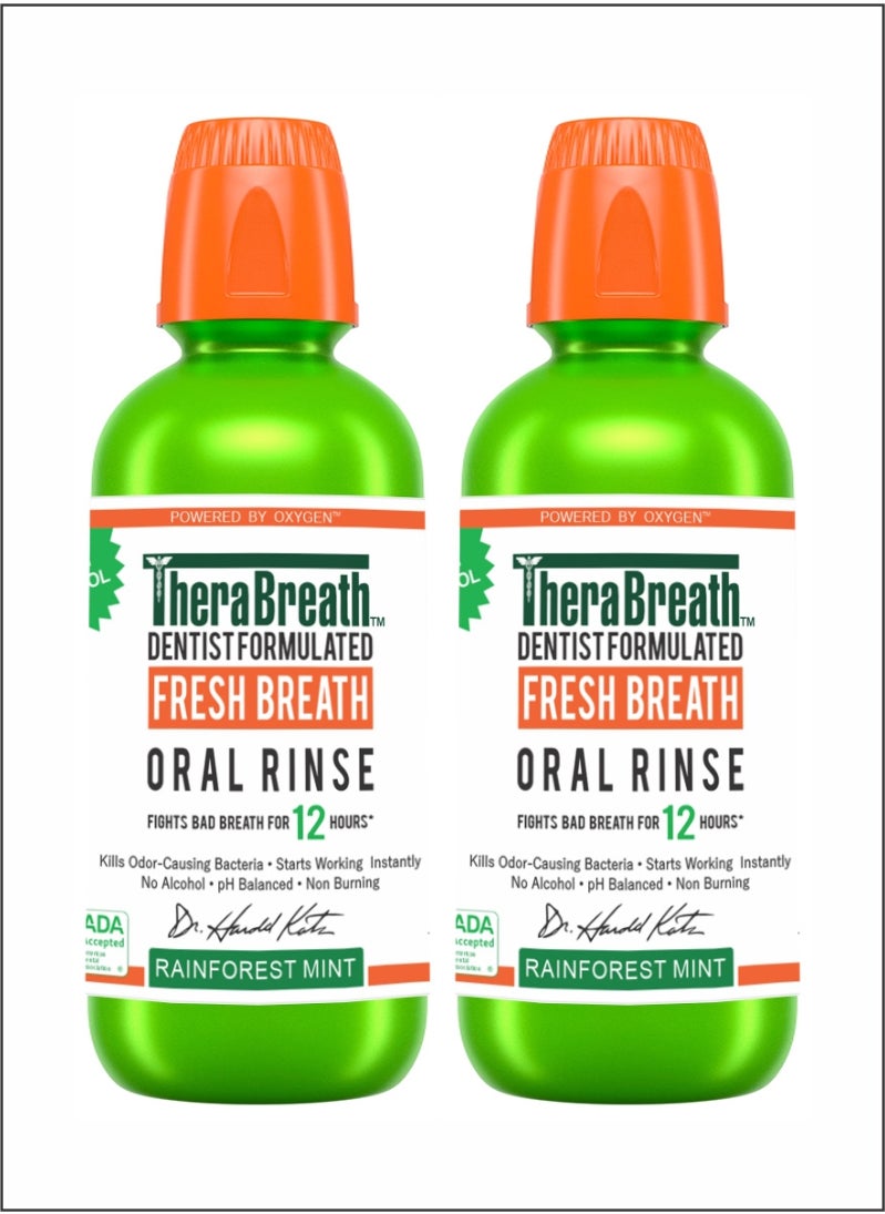 Fresh Breath Oral Rinse  Rainforest Mint, Pack of 2 for LongLasting Fresh Breath