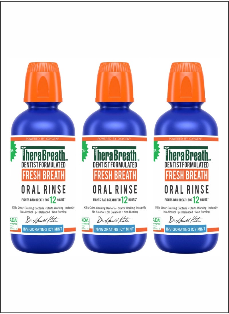 Healthy Gums Oral Rinse  Invigorating Icy Mint, Pack of 3 for Ultimate Freshness and Care