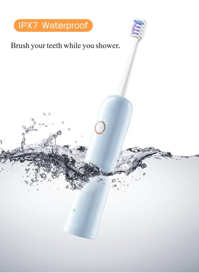 X1 Multi-functional Sweeping And Vibrating Electric Toothbrush With 4 Brush Heads for Adults One Charge For 60 Days 5 Speed Modes IPX7 Waterproof(White)