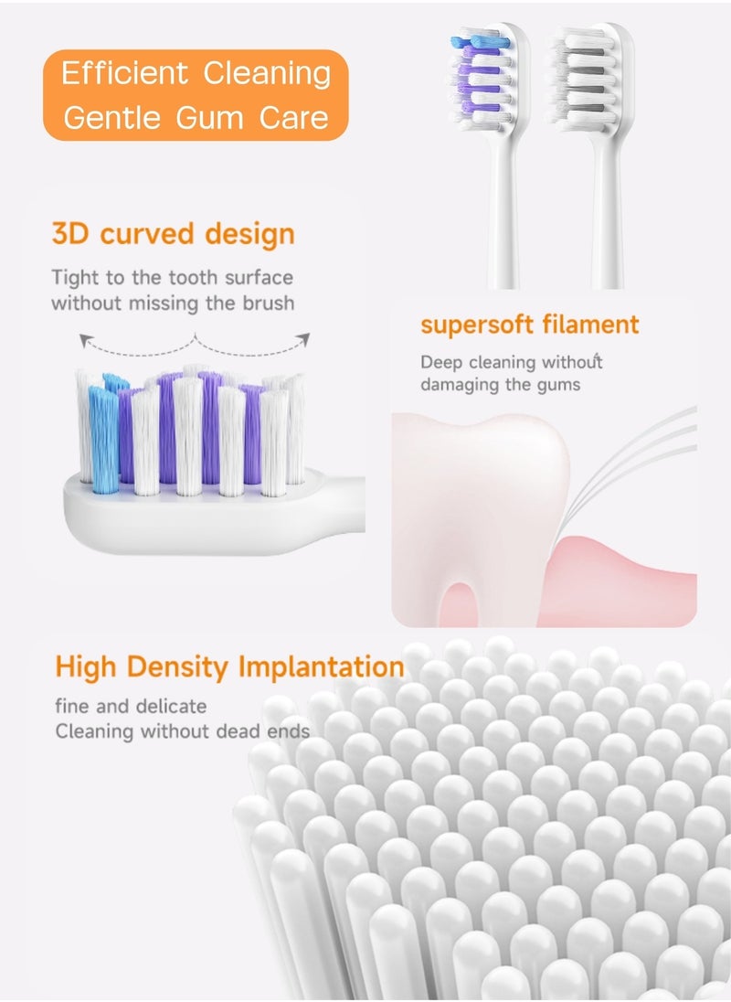 X1 Multi-functional Sweeping And Vibrating Electric Toothbrush With 4 Brush Heads for Adults One Charge For 60 Days 5 Speed Modes IPX7 Waterproof(White)